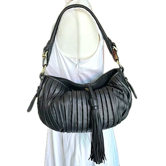 Paolo Masi Italian Designer Leather Hobo Shoulder Bag Adjustable Strap Vintage - Picture 2 of 9